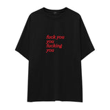Fuck You Oversize Tişört - siyah