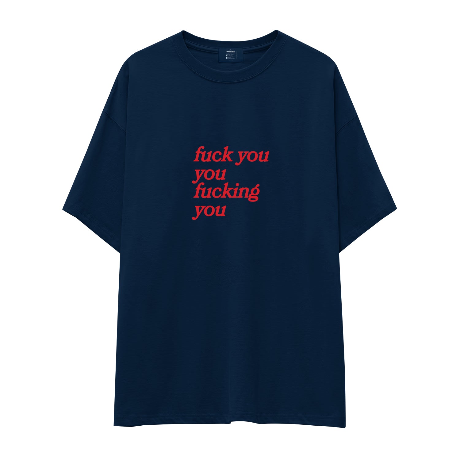 Fuck You Oversize Tişört - lacivert-1