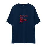Fuck You Oversize Tişört - lacivert-1