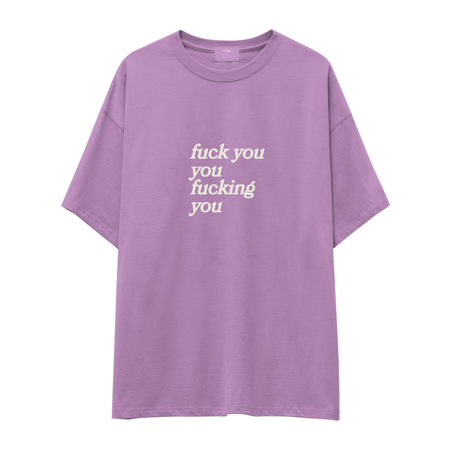 Fuck You Oversize Tişört - lila
