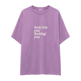 Fuck You Oversize Tişört - lila