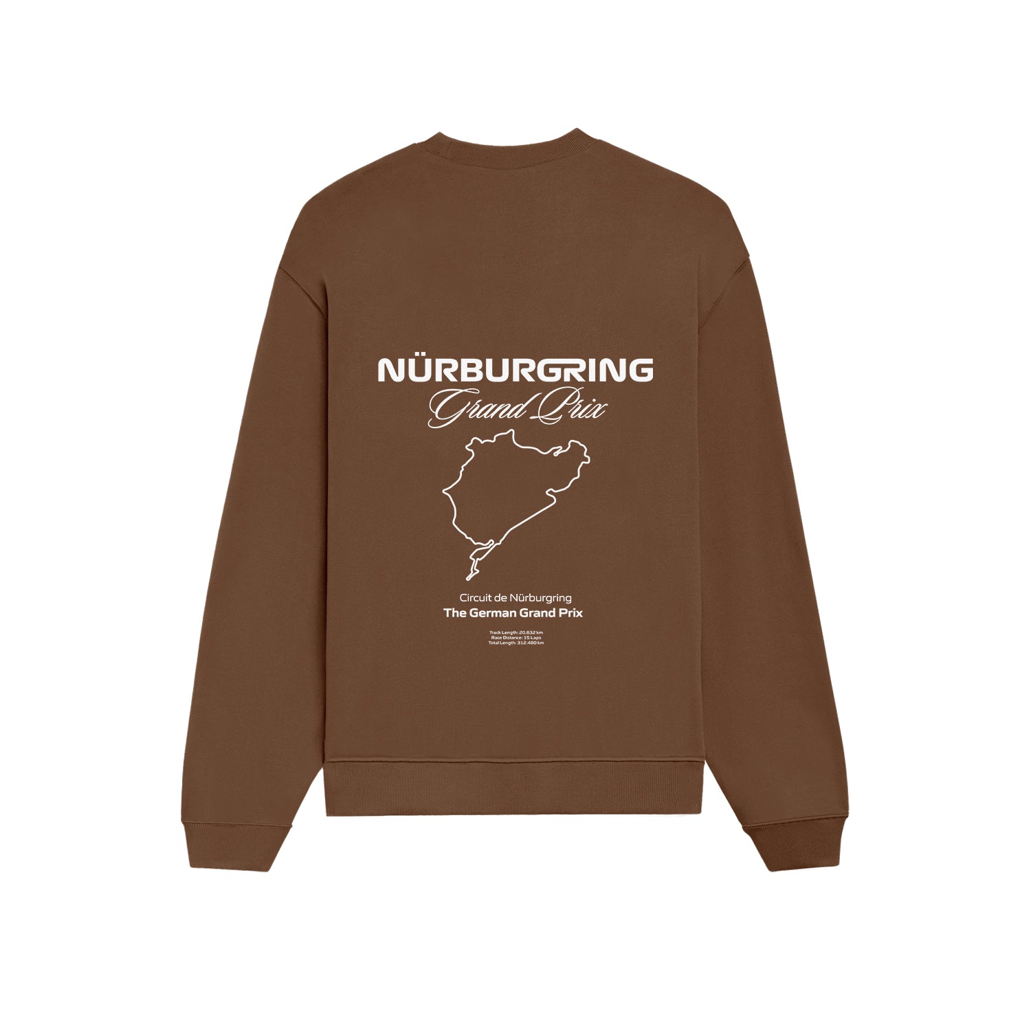German Grand Prix – Nürburgring Grand Prix Oversize Sweatshirt - Kahverengi - arka görünüm
