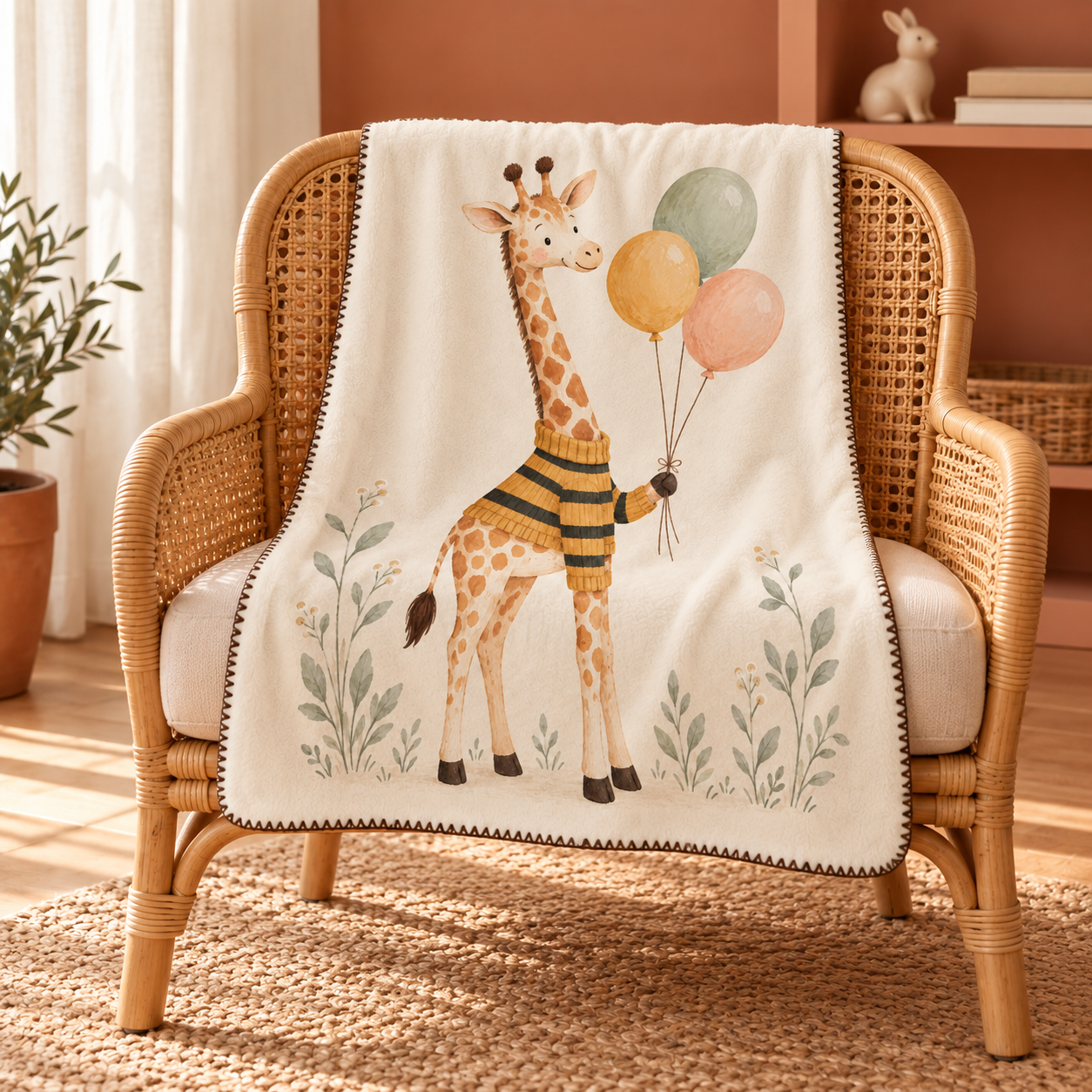 Giraffe Balloons Polar Bebek Battaniyesi — Ana görünüm