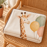 Giraffe Balloons Polar Bebek Battaniyesi — Katlı görünüm