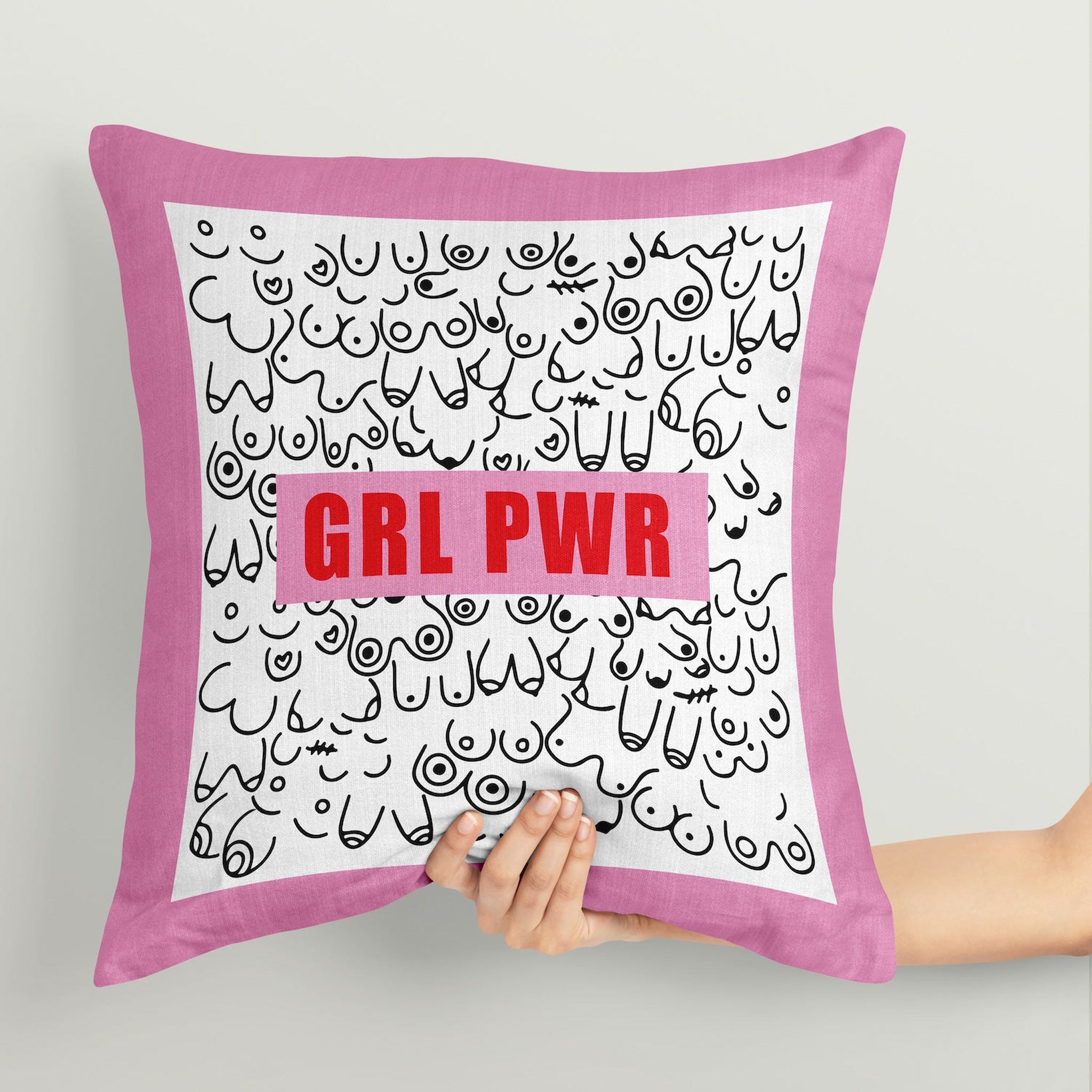 Girl Power Pembe Çift Taraflı Kırlent Kılıfı 2 Adet