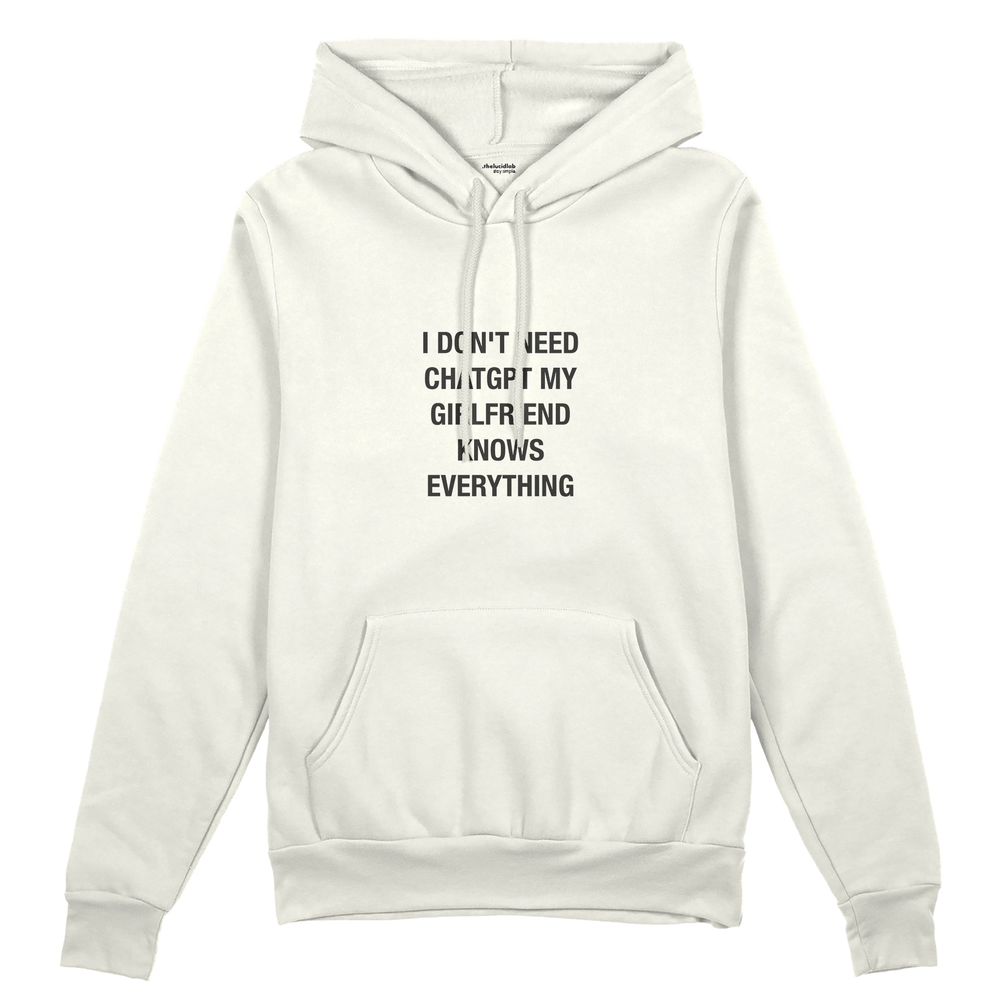 Girlfriend Knows Everything Oversize Hoodie - Beyaz - ön görünüm