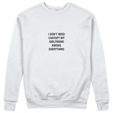 Girlfriend Knows Everything Sweatshirt - Beyaz - ön görünüm