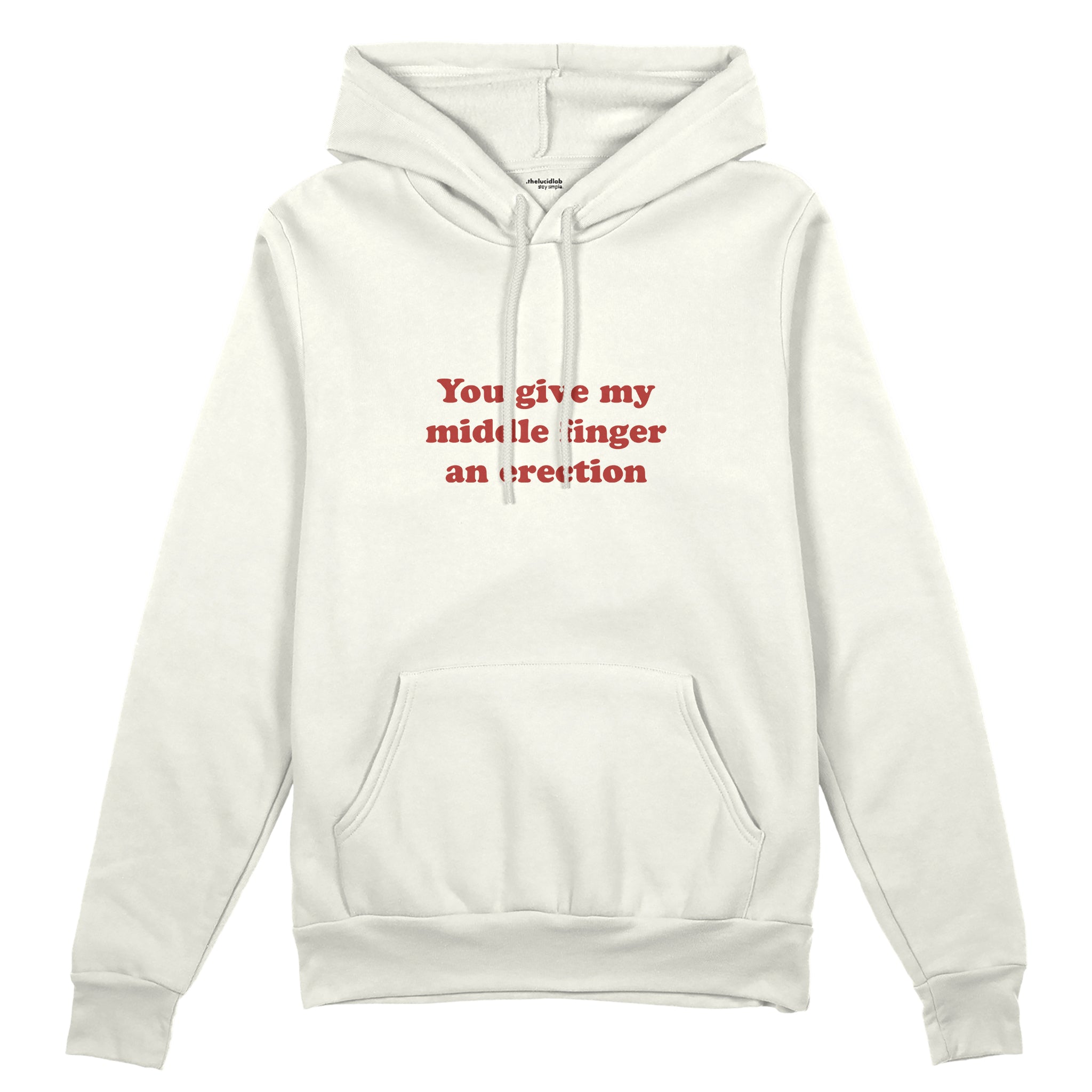 Give My Middle Finger Oversize Hoodie - Beyaz - ön görünüm