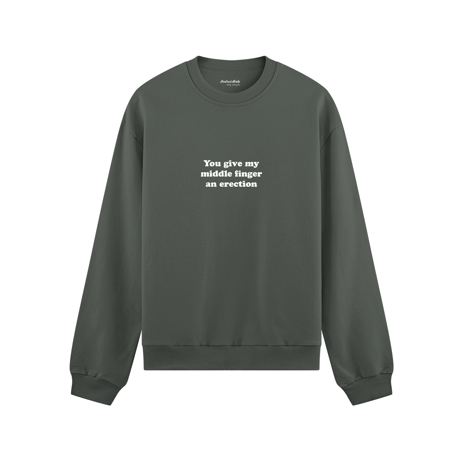 Give My Middle Finger Oversize Sweatshirt - Antrasit - ön görünüm