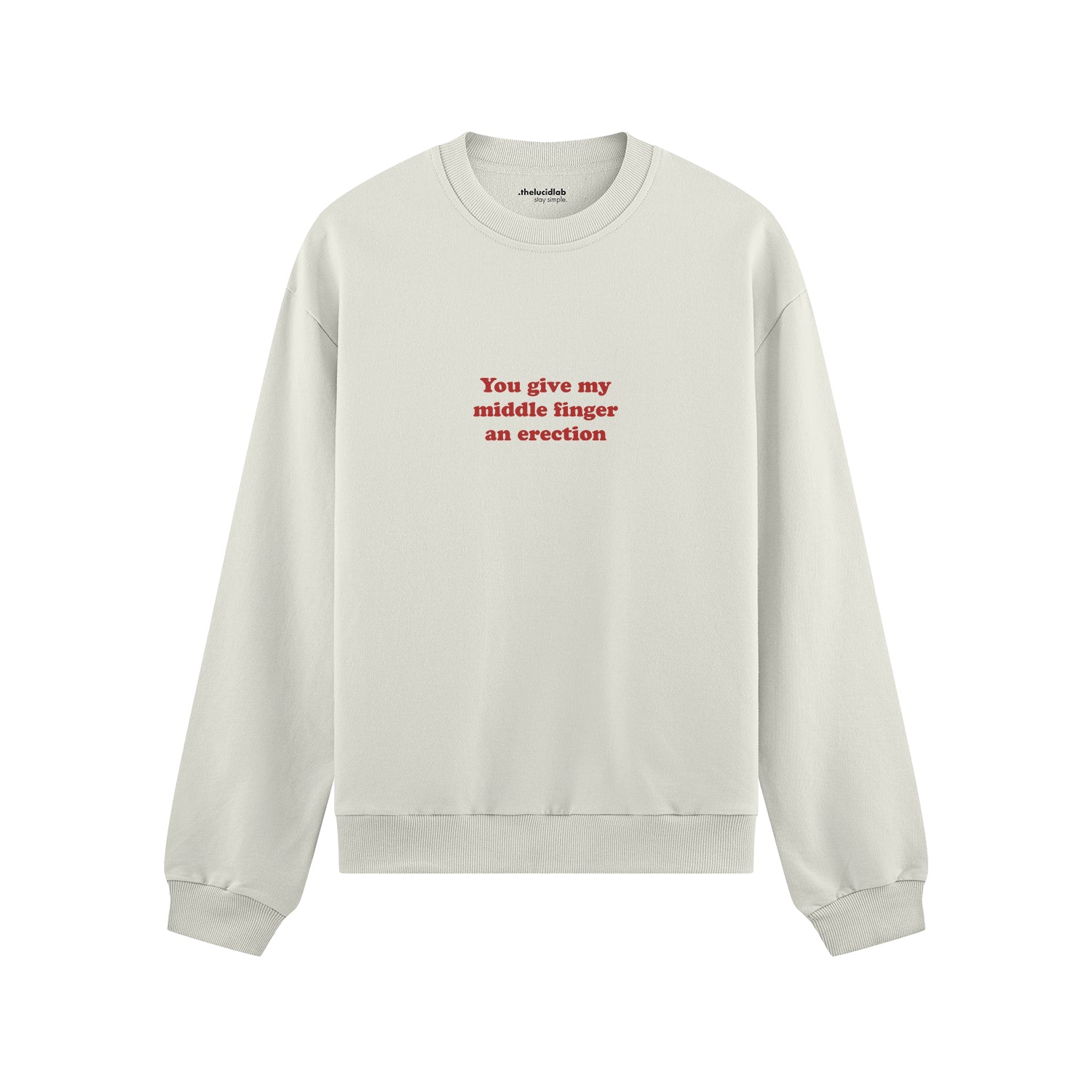 Give My Middle Finger Oversize Sweatshirt - Beyaz - ön görünüm