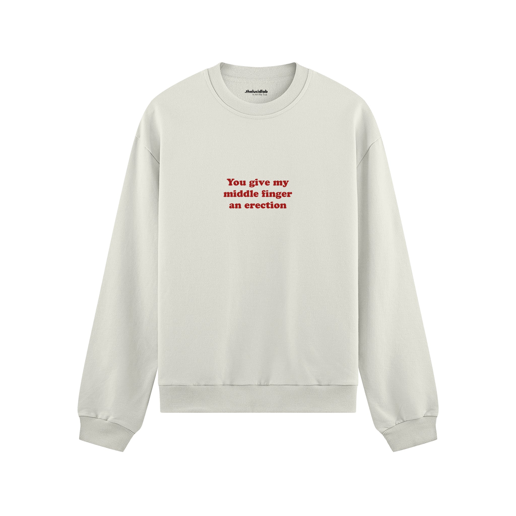 Give My Middle Finger Oversize Sweatshirt - Beyaz - ön görünüm