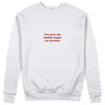 Give My Middle Finger Sweatshirt - Beyaz - ön görünüm