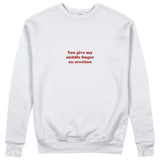 Give My Middle Finger Sweatshirt - Beyaz - ön görünüm