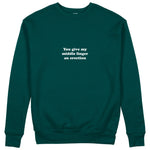 Give My Middle Finger Sweatshirt - Koyu Yeşil - ön görünüm