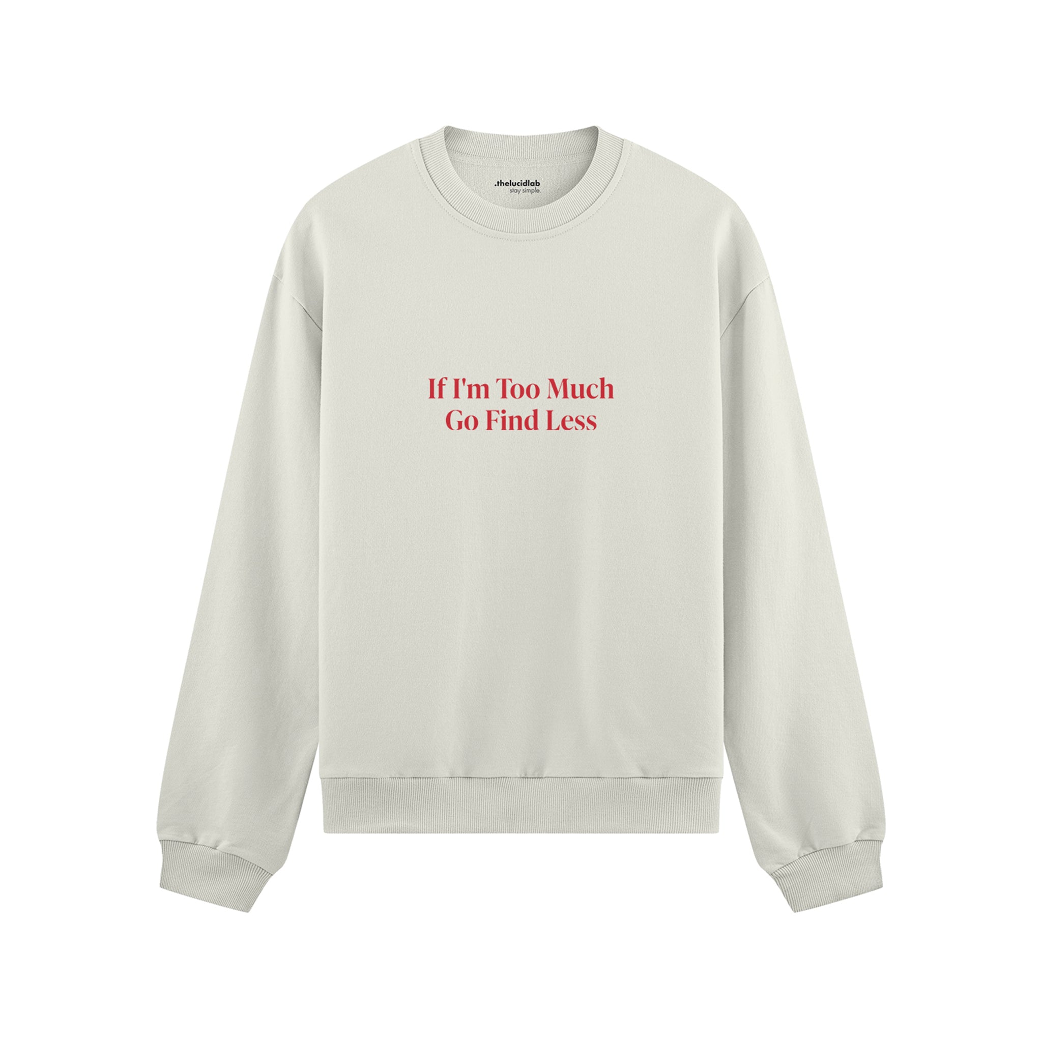 Go Find Less Oversize Sweatshirt - Beyaz - ön görünüm
