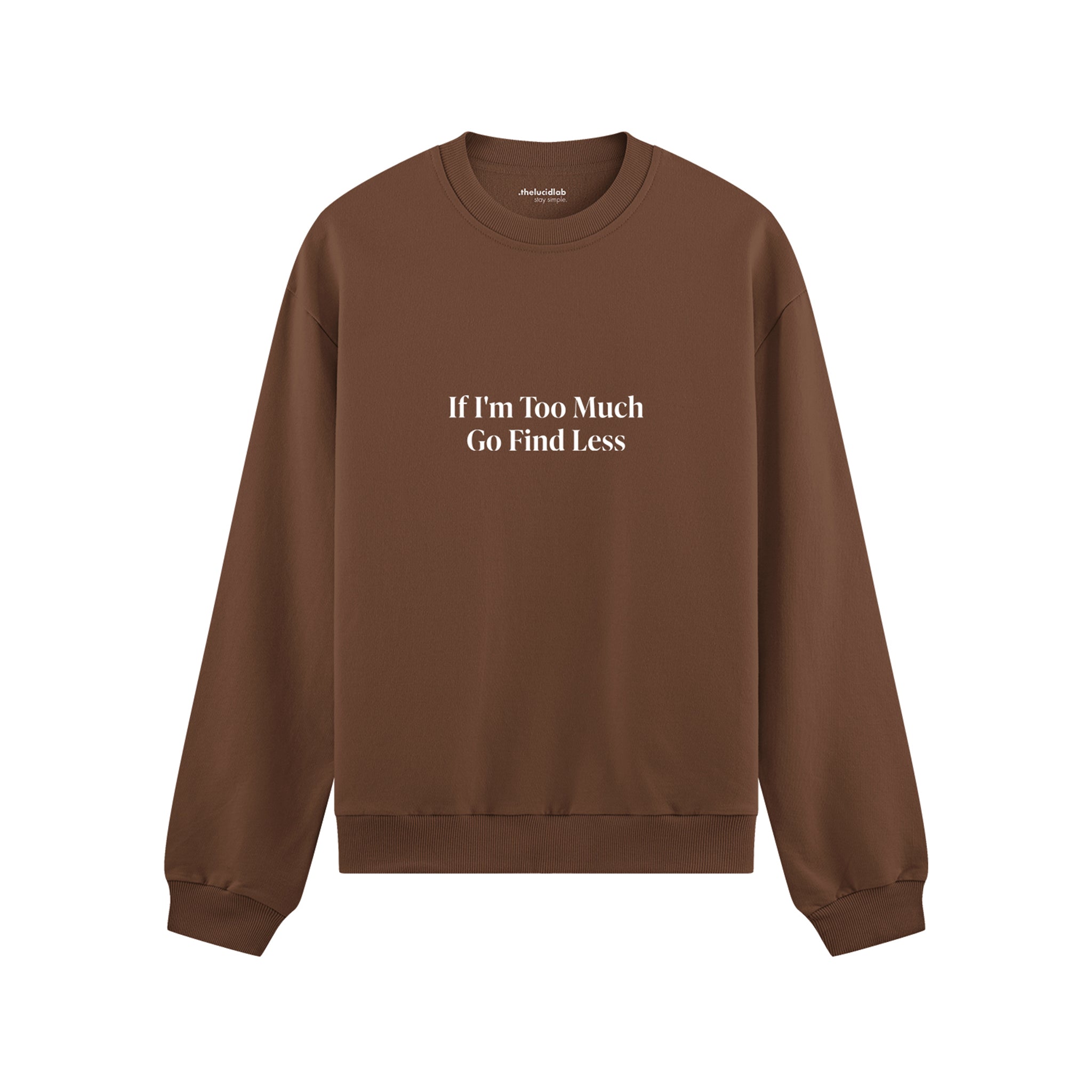 Go Find Less Oversize Sweatshirt - Kahverengi - ön görünüm