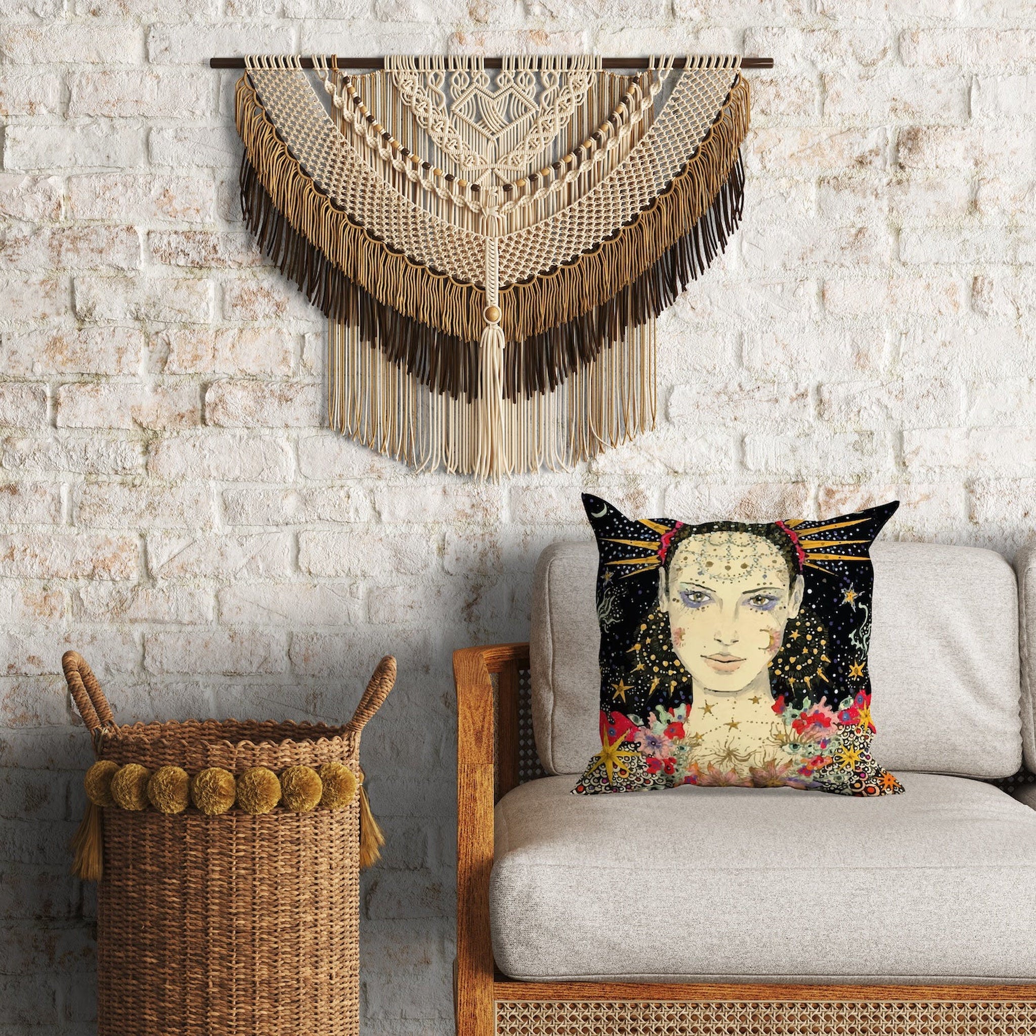 Goddess Çift Taraflı Kırlent Kılıfı 2 Adet