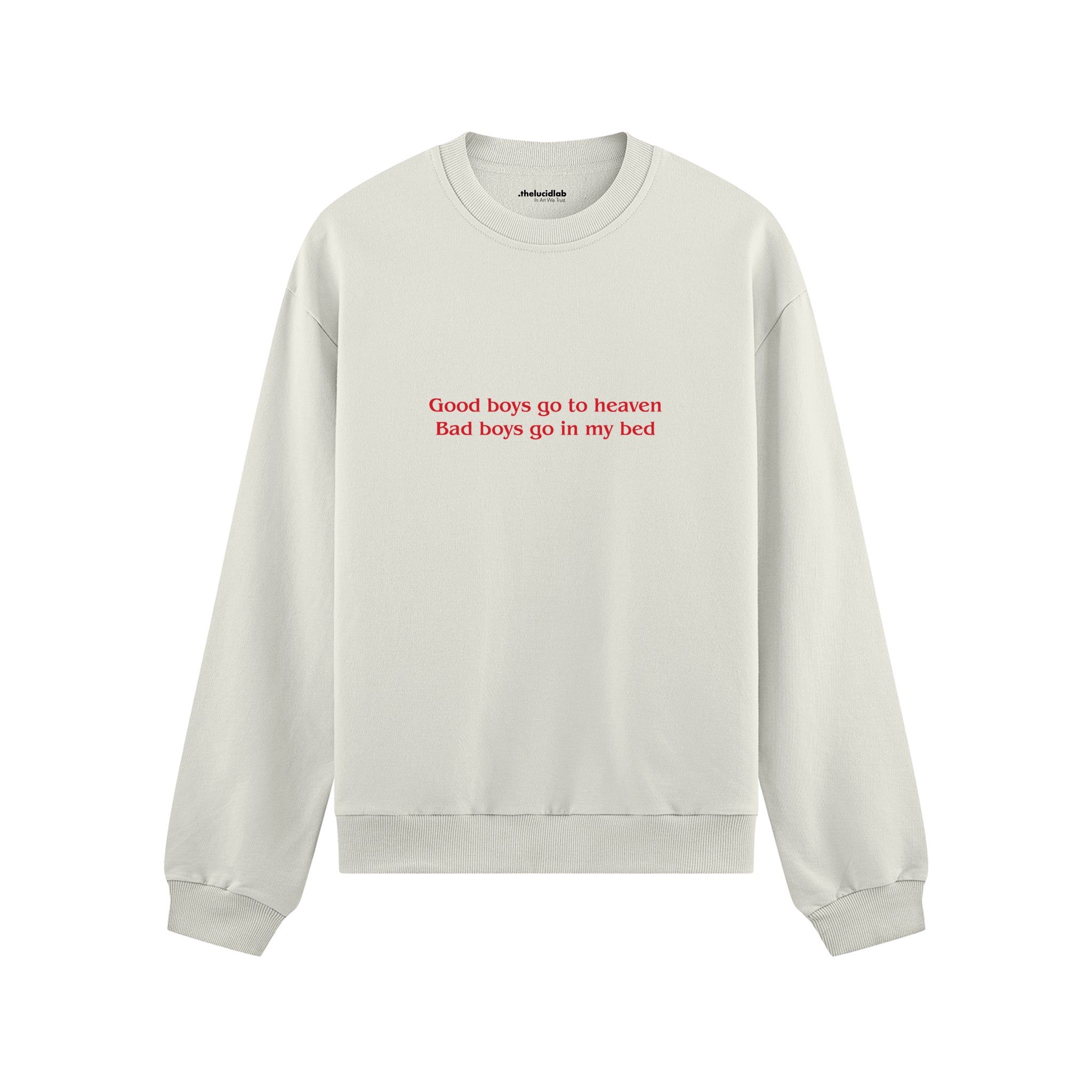 Good Boys & Bad Boys Oversize Sweatshirt - Beyaz - ön görünüm