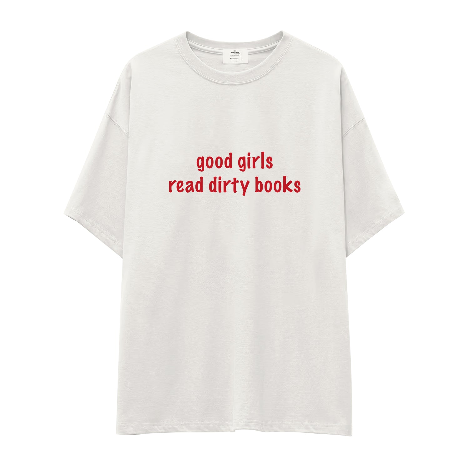 Good Girls Read Dirty Books Oversize Tişört - ekru