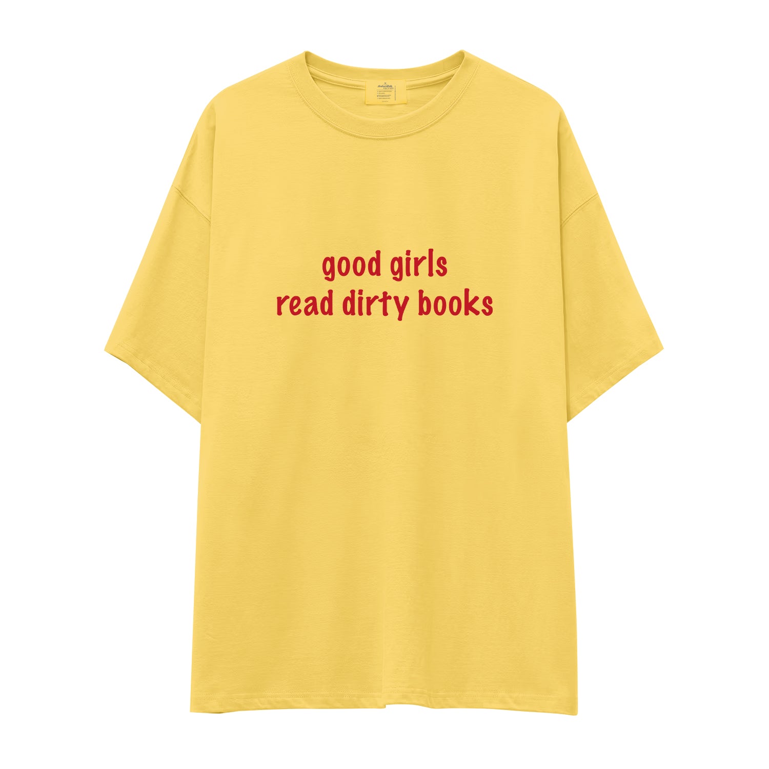Good Girls Read Dirty Books Oversize Tişört - sari