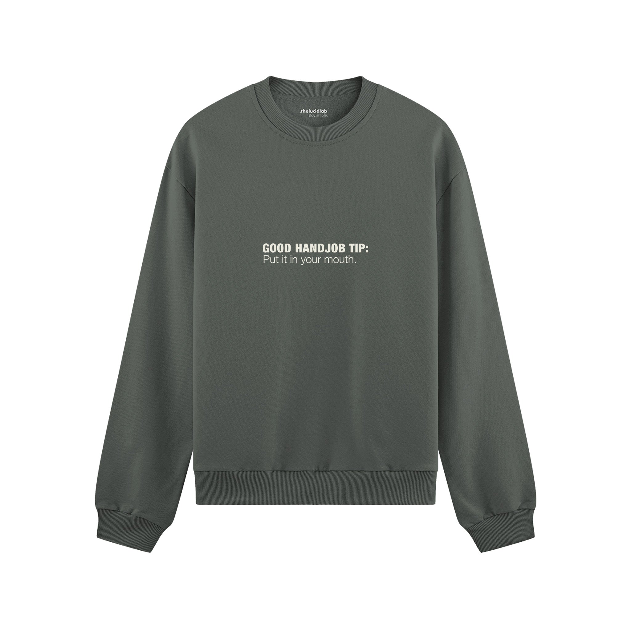 Good Handjob Tip Oversize Sweatshirt - Antrasit - ön görünüm