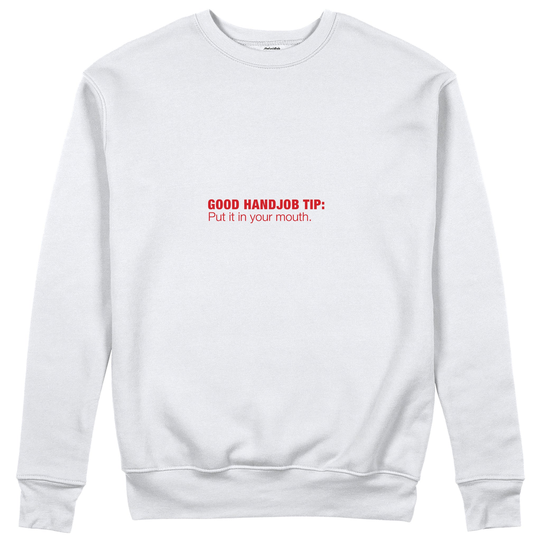 Good Handjob Tip Sweatshirt - Beyaz - ön görünüm