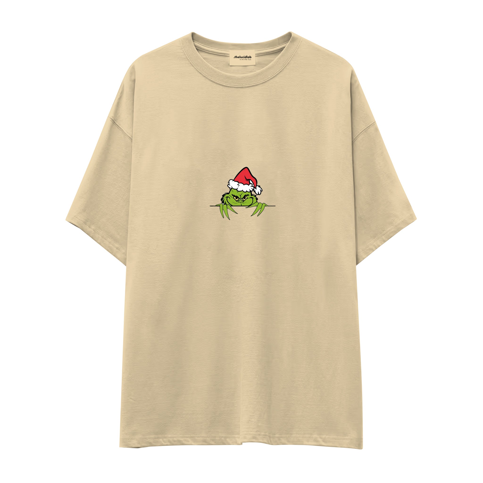 Grinch Era Oversize Tişört Krem Ön