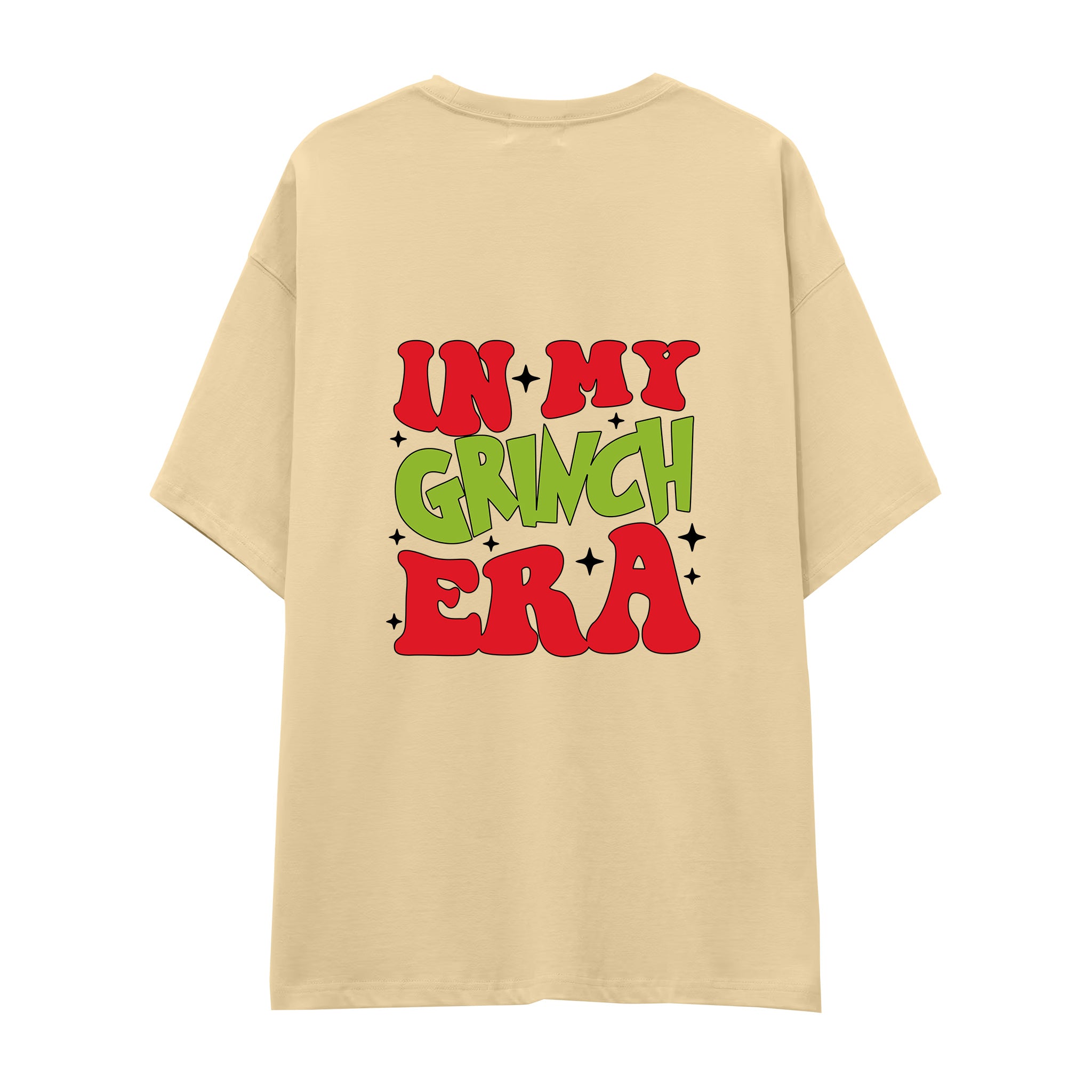 Grinch Era Oversize Tişört Krem Arka