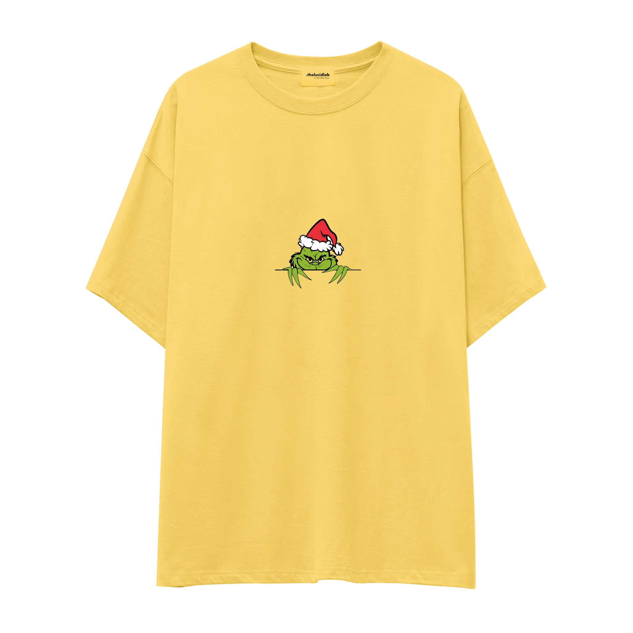 Grinch Era Oversize Tişört Sarı Ön