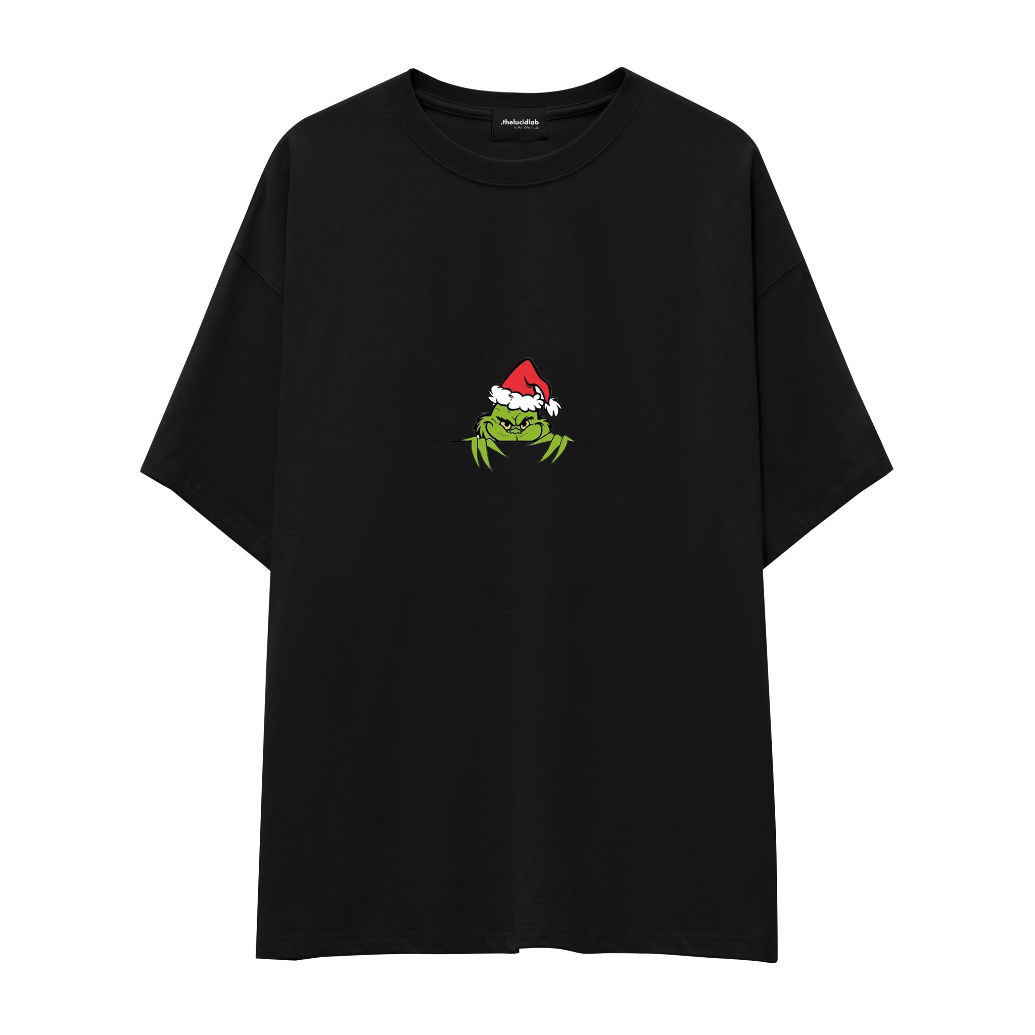 Grinch Era Oversize Tişört Siyah Ön
