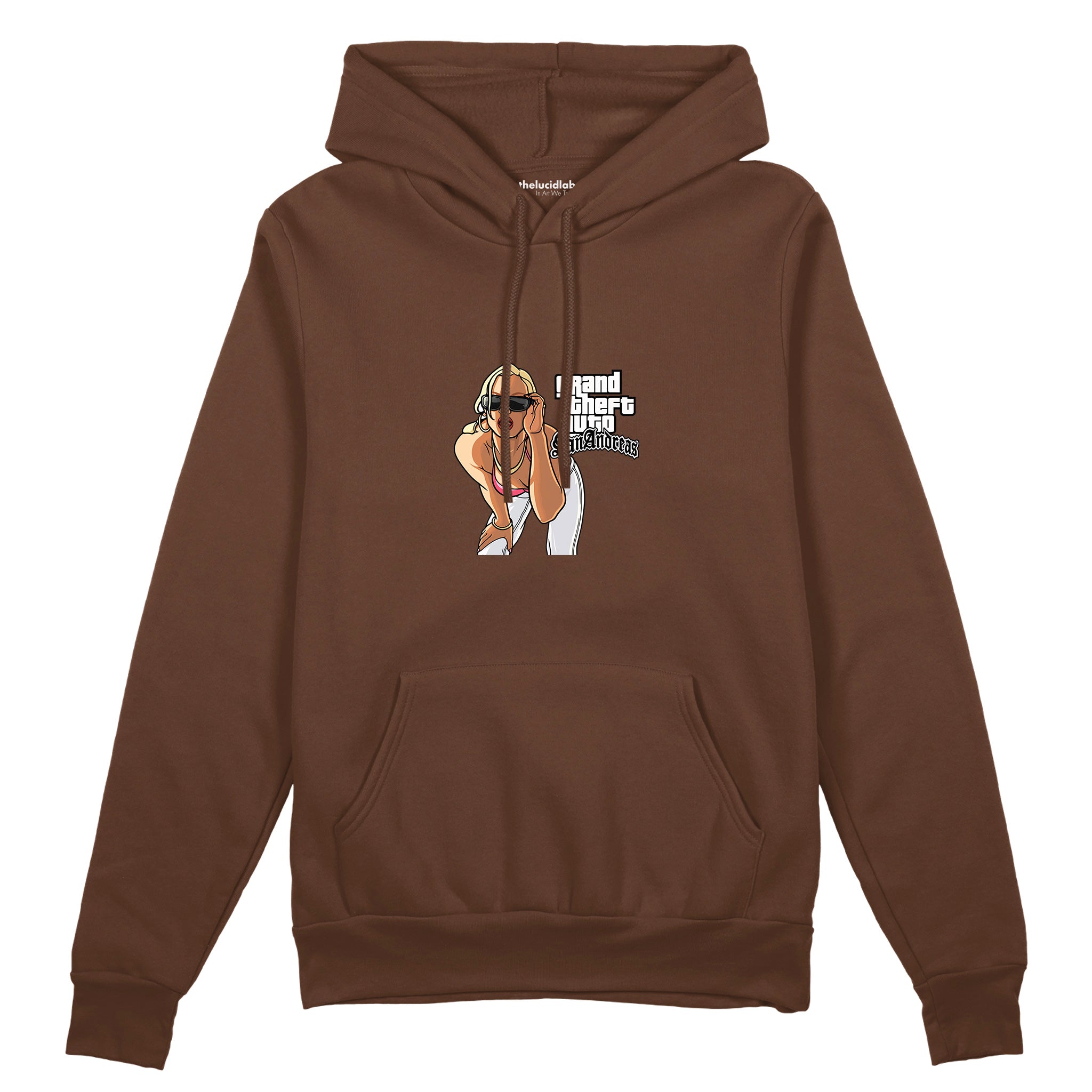 GTA San Andreas Oversize Hoodie — Kahverengi — Ön görünüm