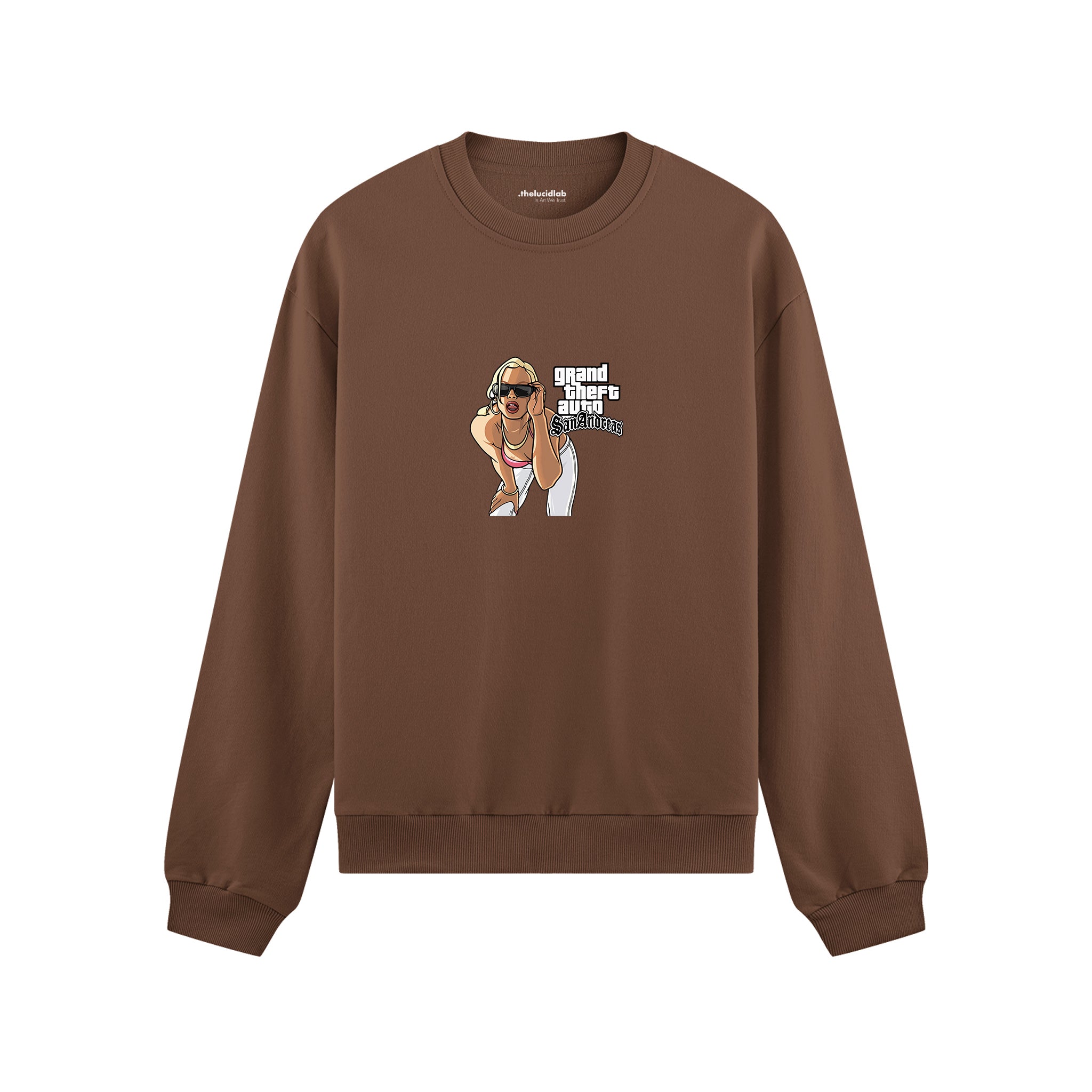 GTA San Andreas Oversize Sweatshirt — Kahverengi — Ön görünüm