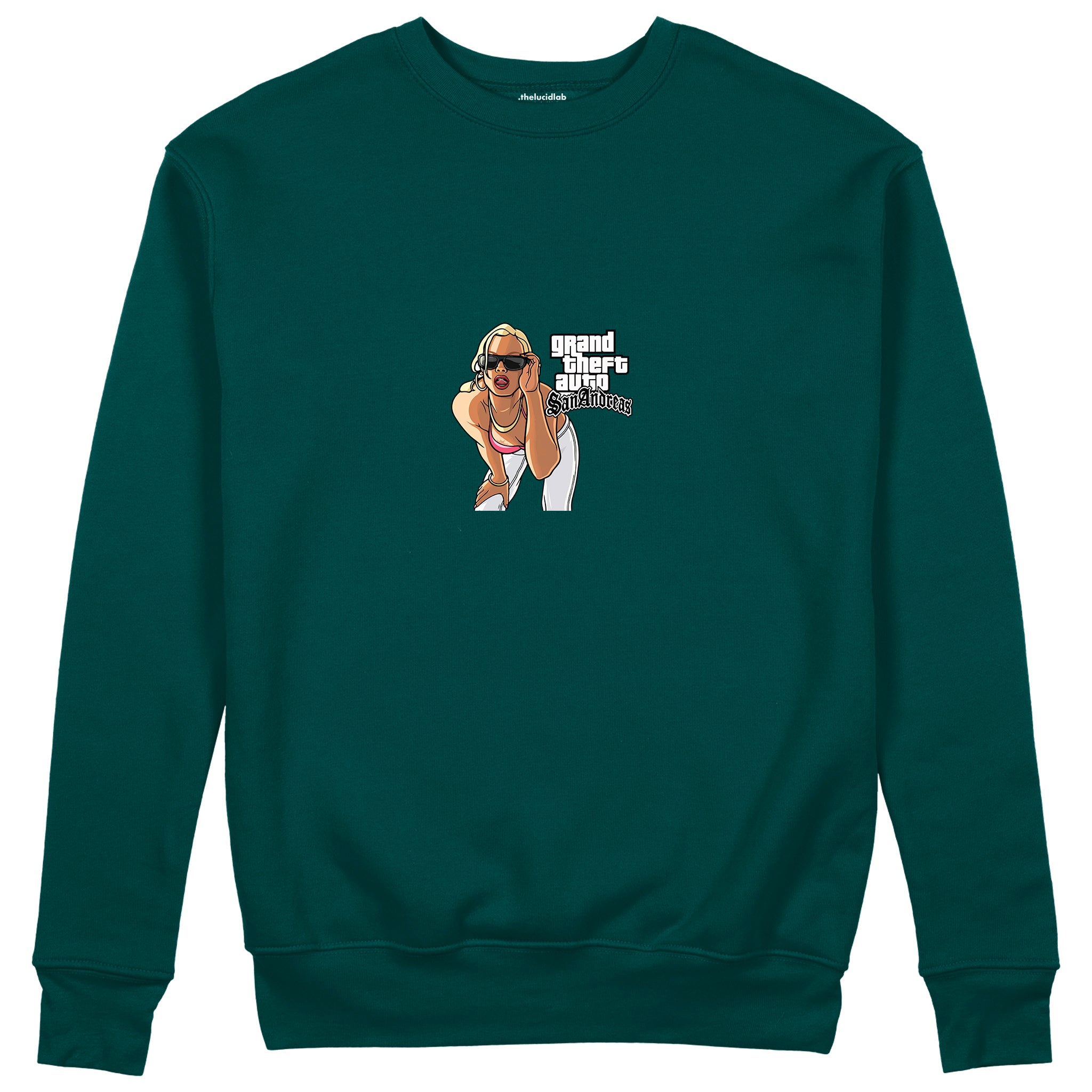 GTA San Andreas Sweatshirt — Koyu Yeşil — Ön görünüm