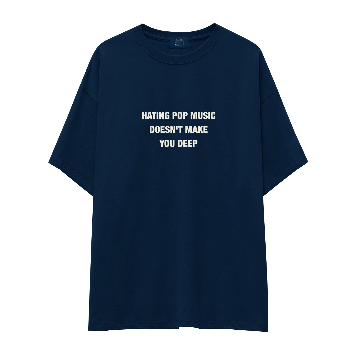 Hating Pop Music Oversize Tişört - lacivert-1