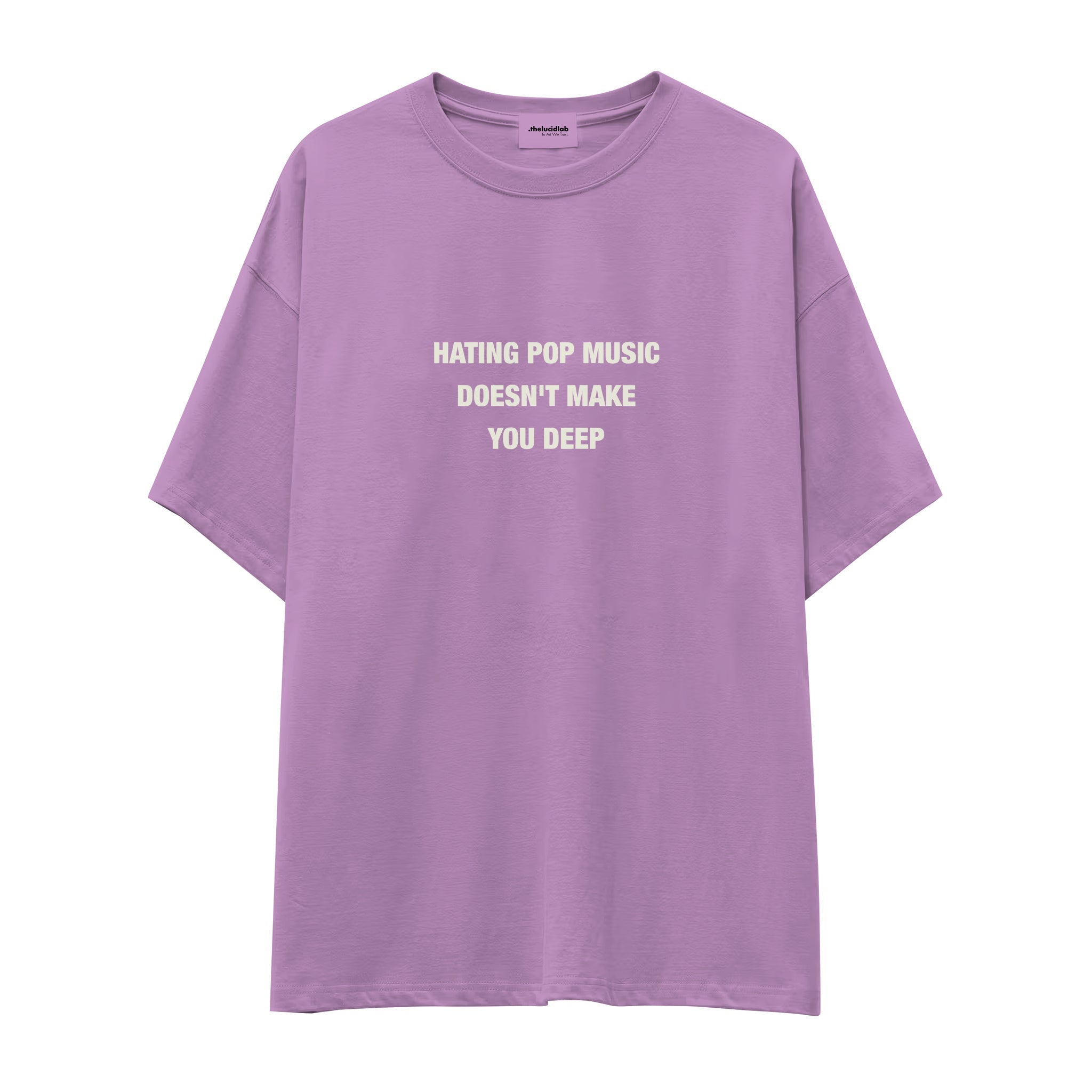 Hating Pop Music Oversize Tişört - lila