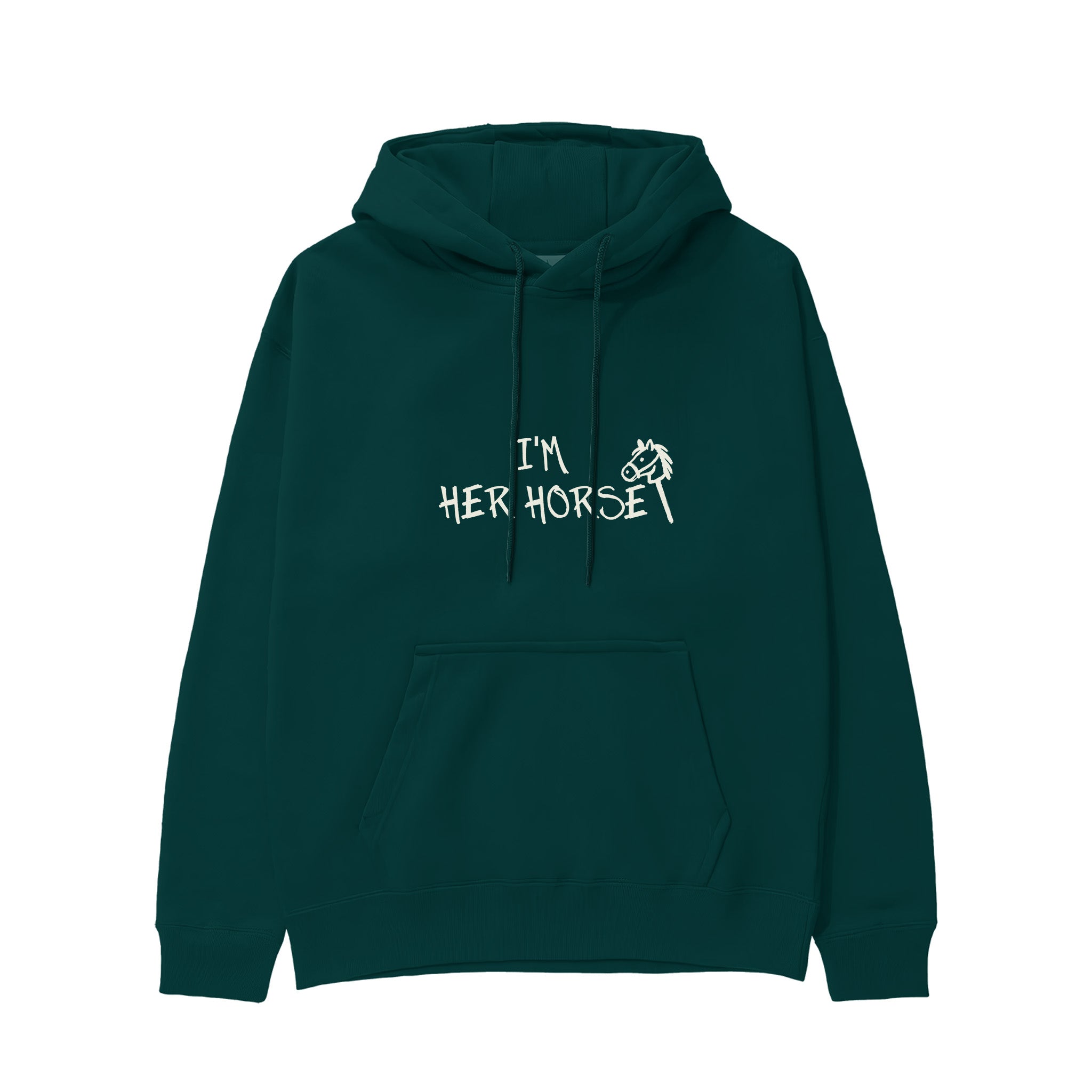 Her Horse Hoodie - Koyu Yeşil - ön görünüm
