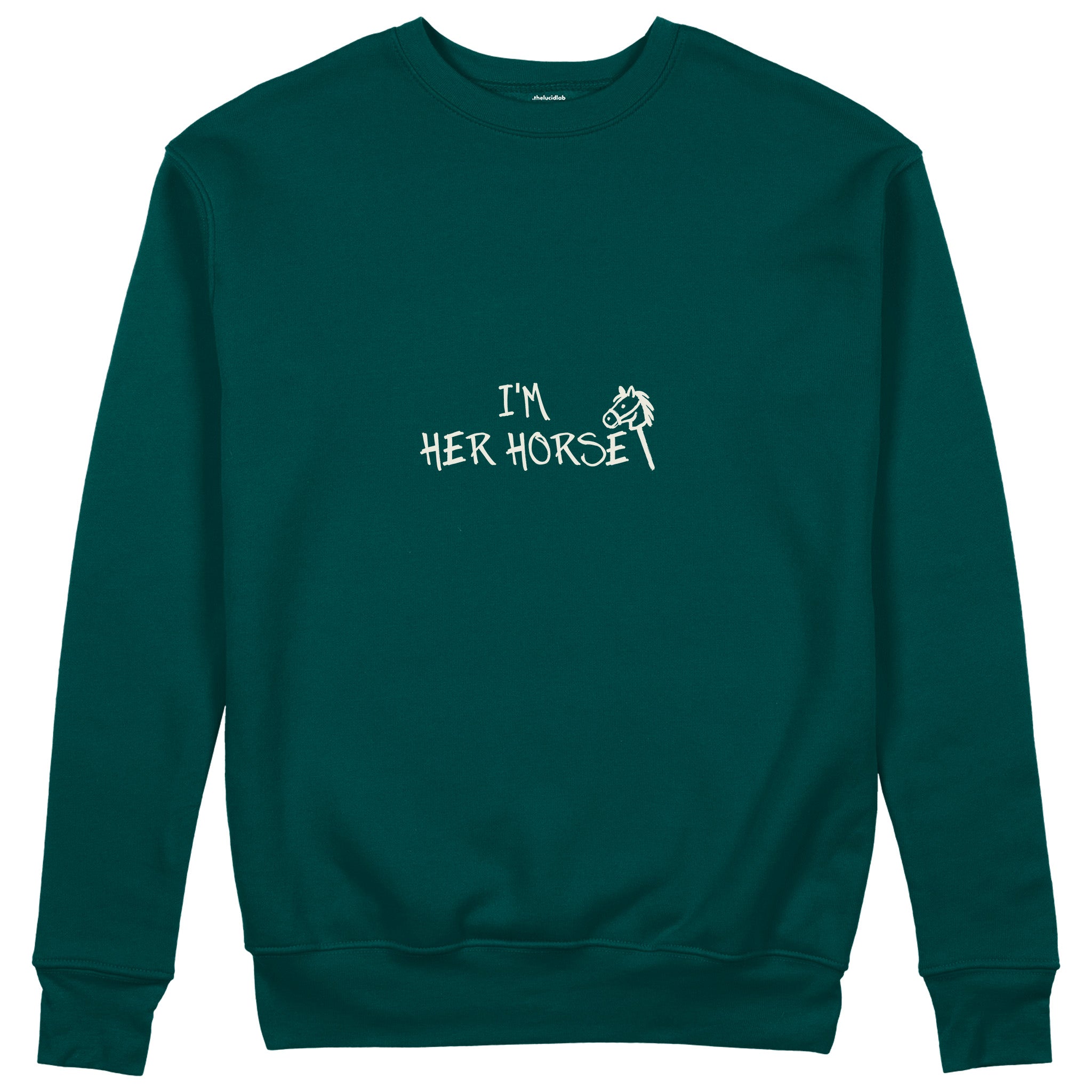 Her Horse Sweatshirt - Koyu Yeşil - ön görünüm