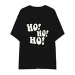 Ho Ho Ho Oversize Tişört Siyah Arka