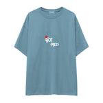 Hot Mess Oversize Tişört Çelik Mavi Ön