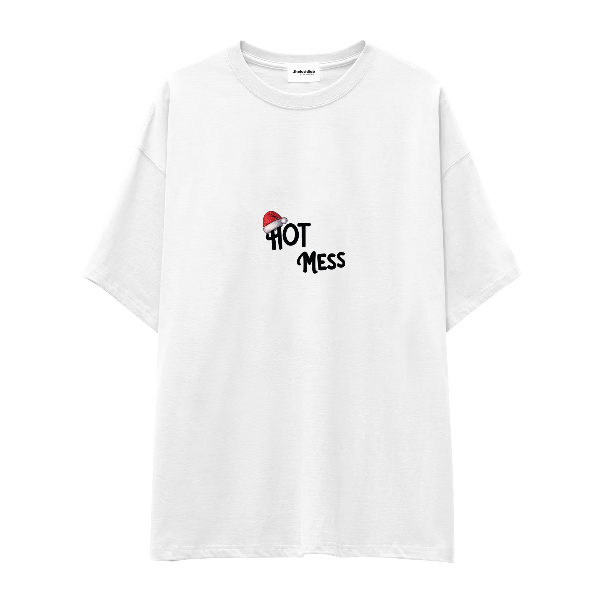 Hot Mess Oversize Tişört Beyaz Ön
