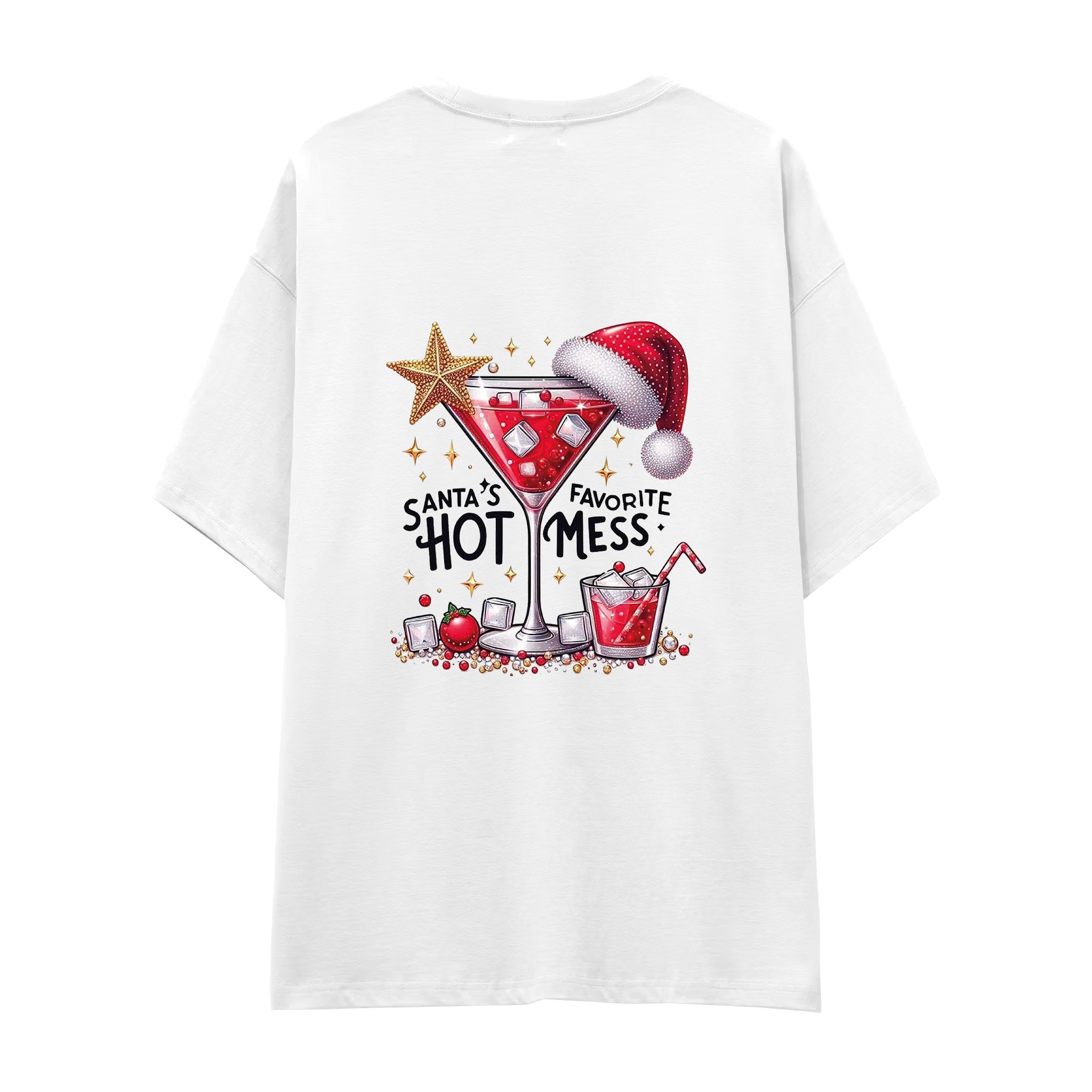 Hot Mess Oversize Tişört Beyaz Arka