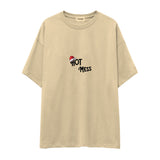 Hot Mess Oversize Tişört Krem Ön