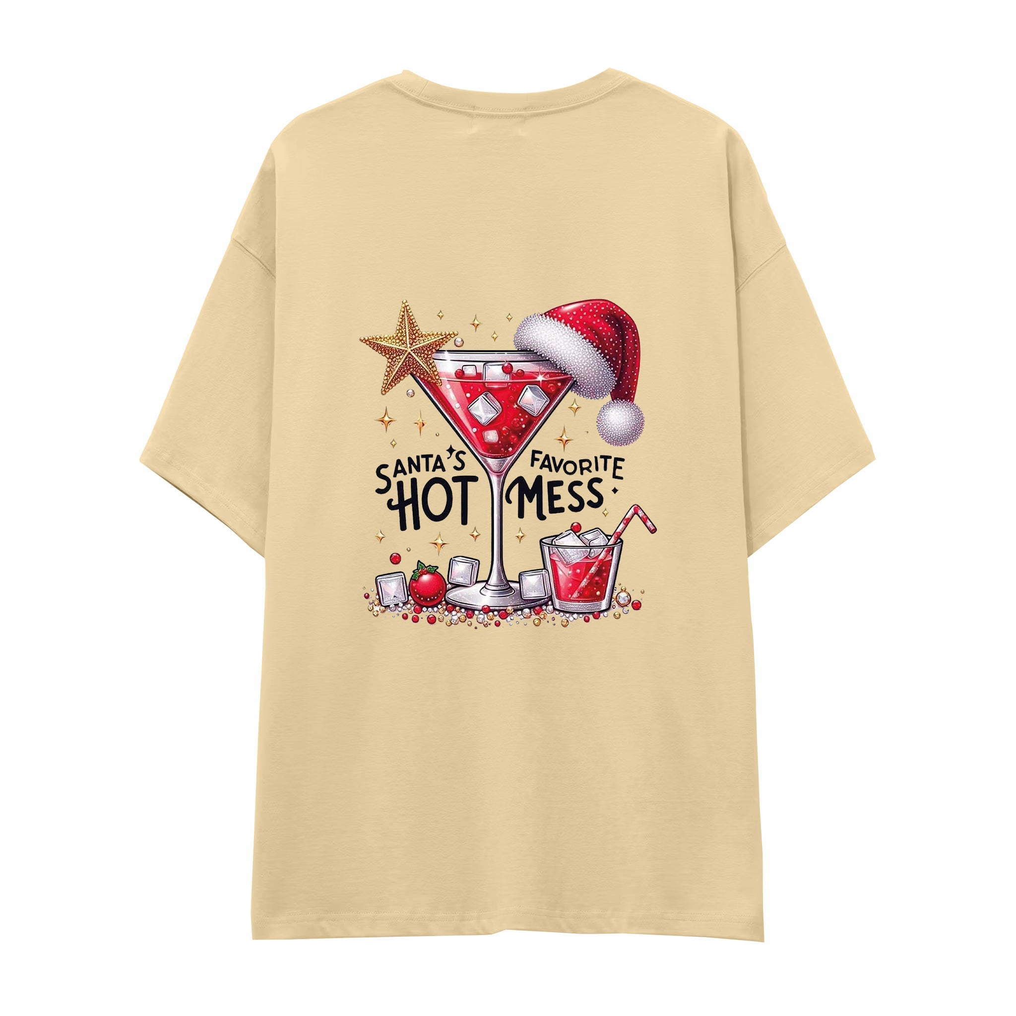Hot Mess Oversize Tişört Krem Arka
