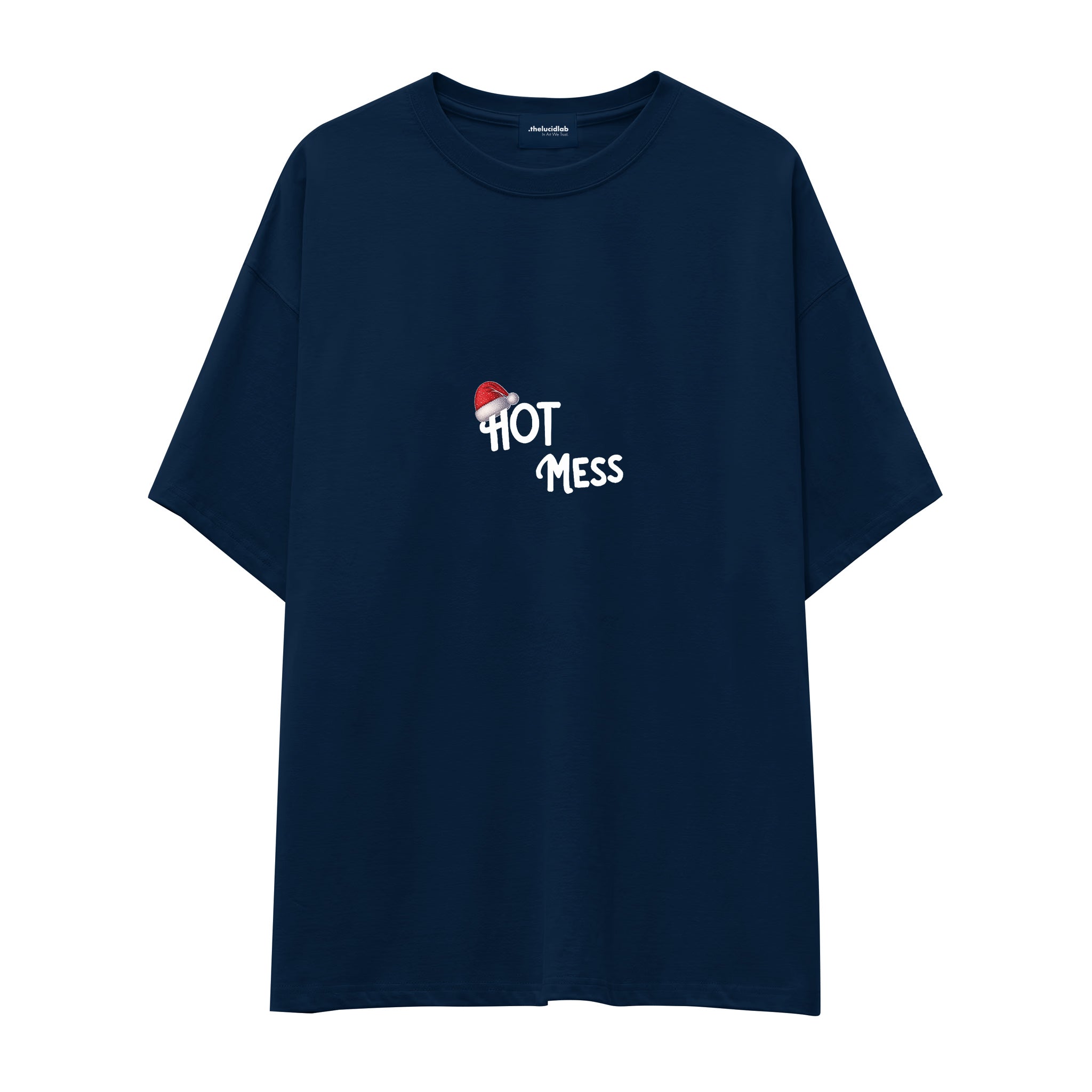 Hot Mess Oversize Tişört Lacivert Ön