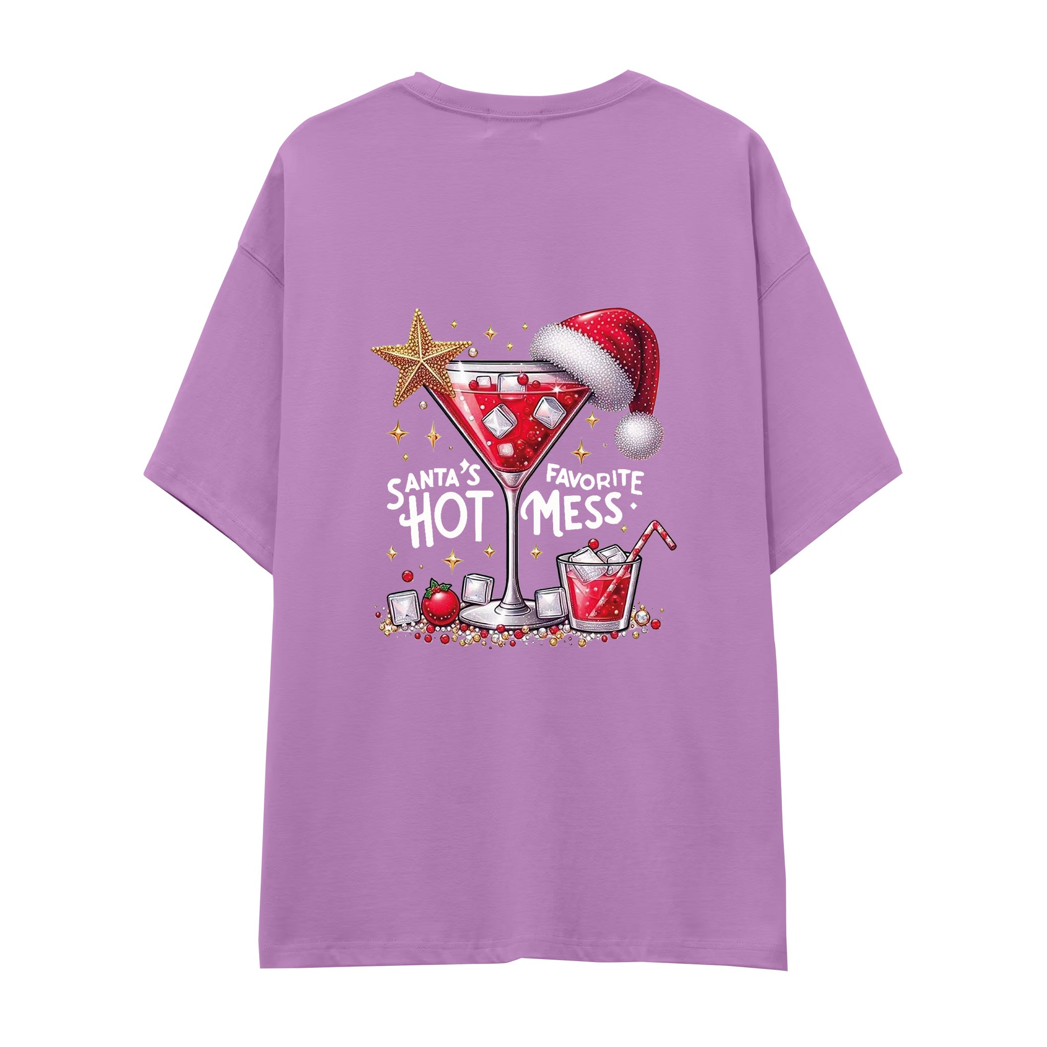 Hot Mess Oversize Tişört Lila Arka