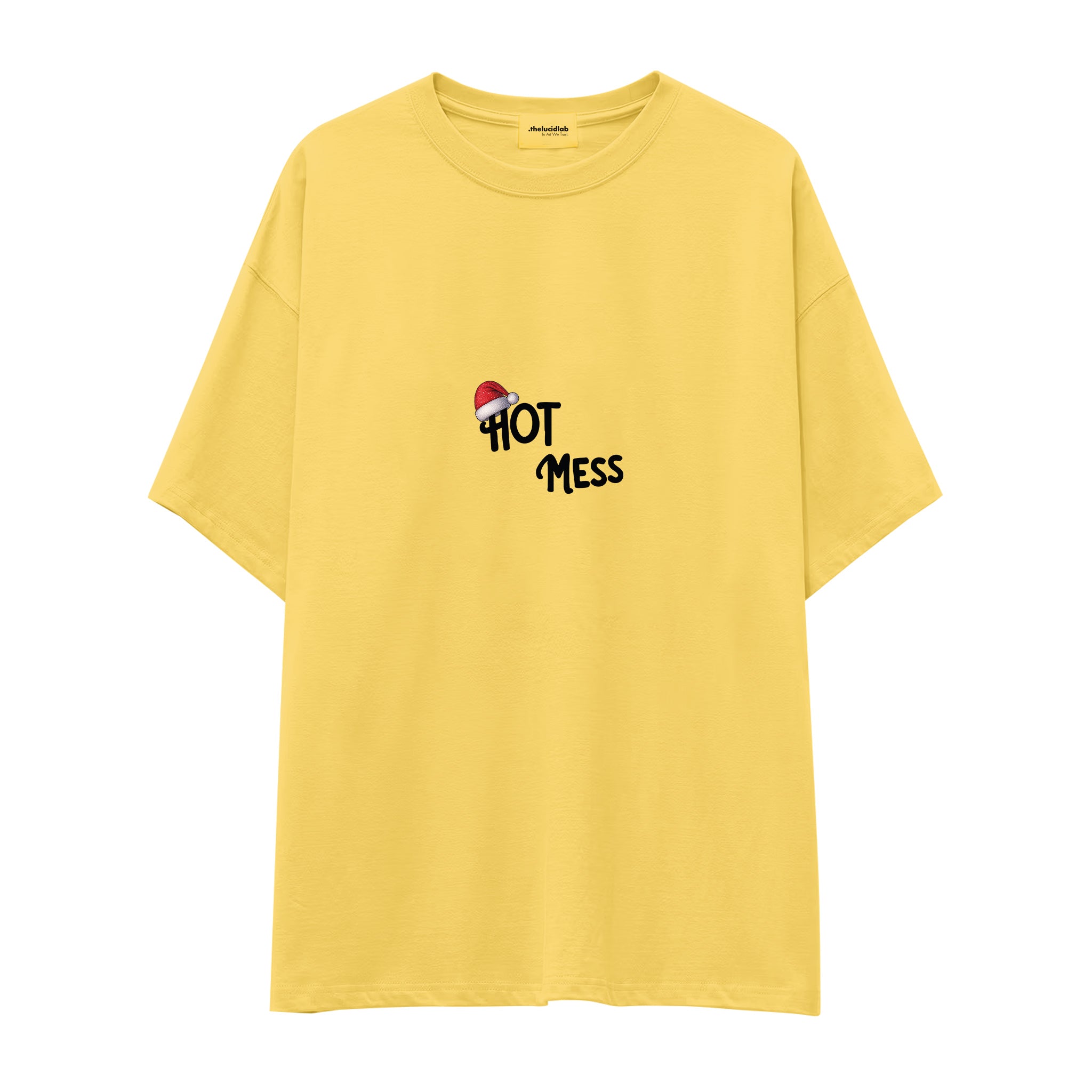 Hot Mess Oversize Tişört Sarı Ön