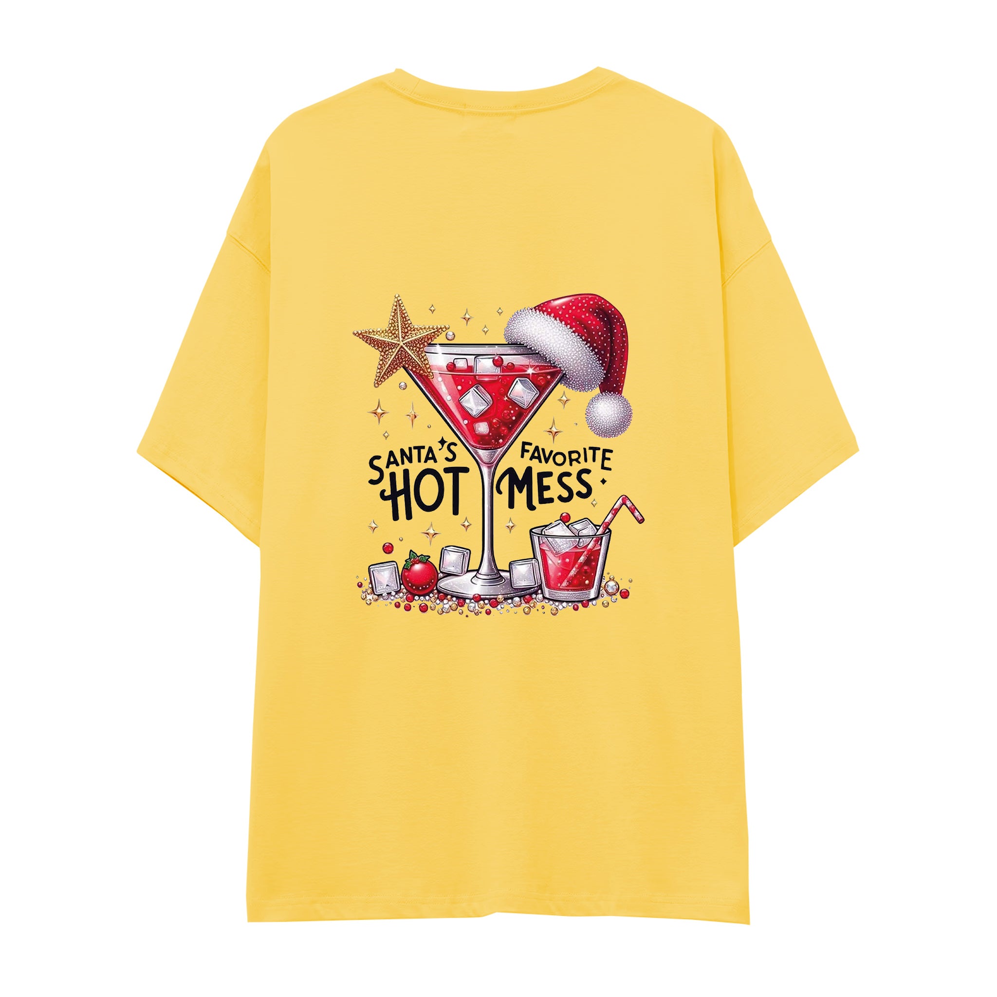 Hot Mess Oversize Tişört Sarı Arka
