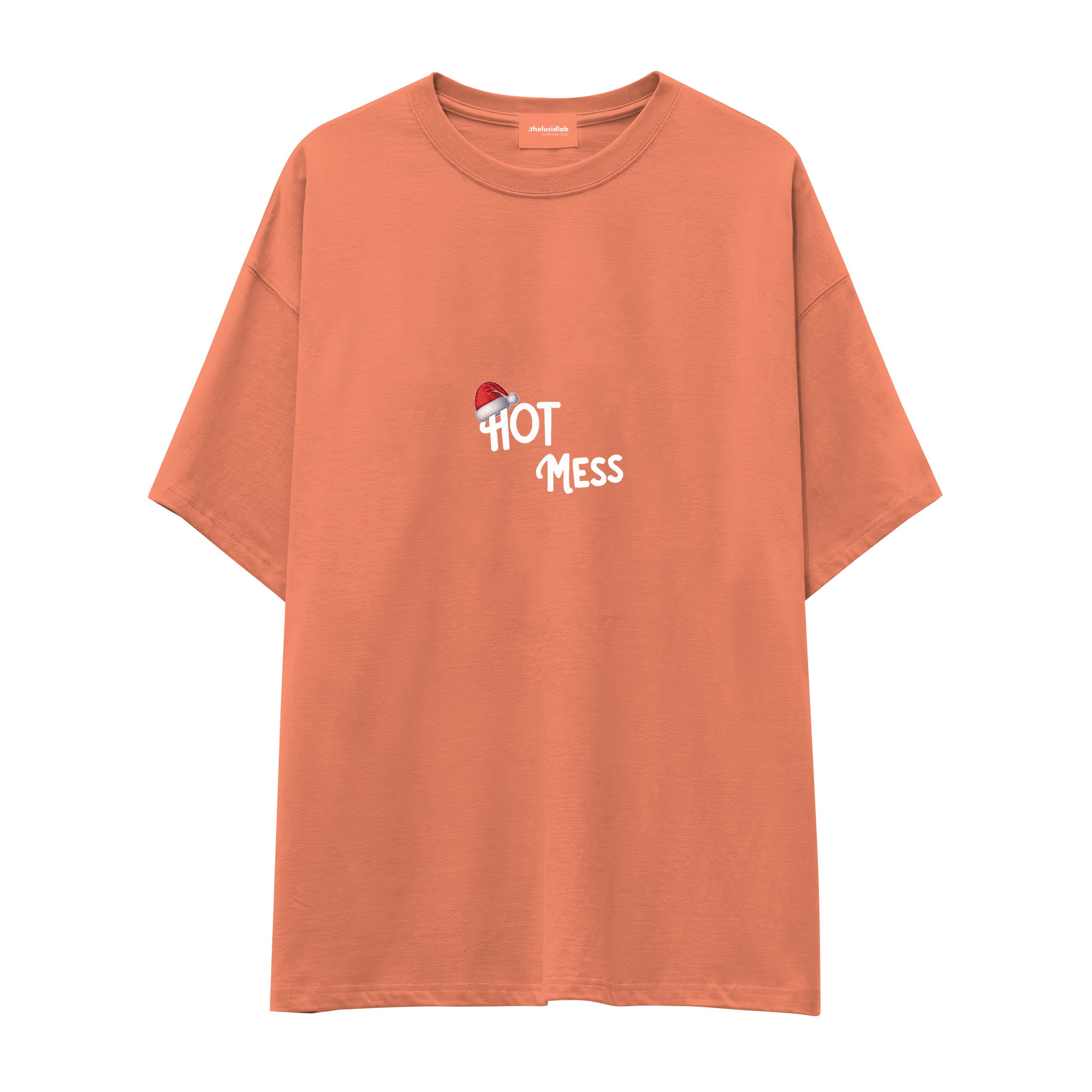 Hot Mess Oversize Tişört Somon Ön