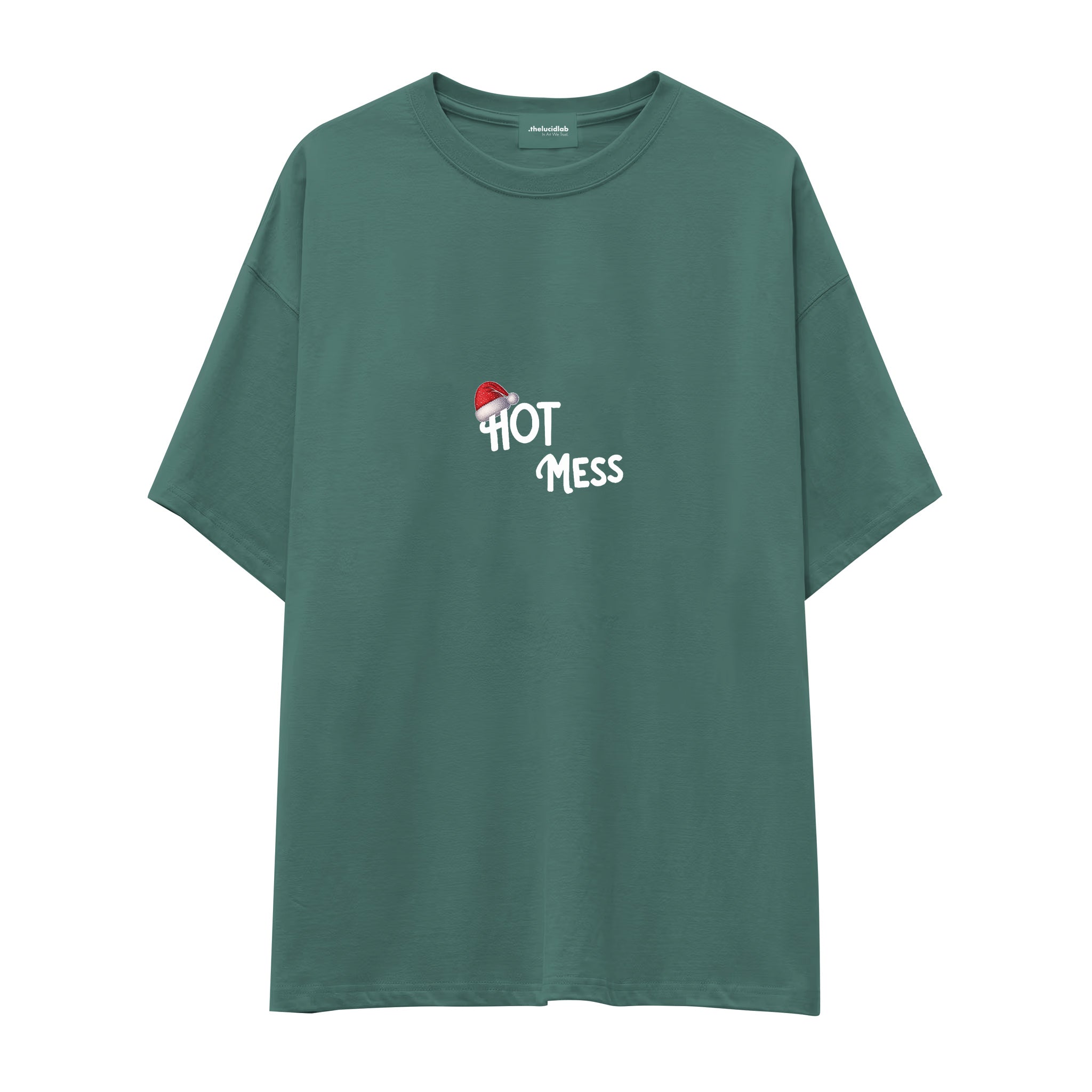 Hot Mess Oversize Tişört Yeşil Ön