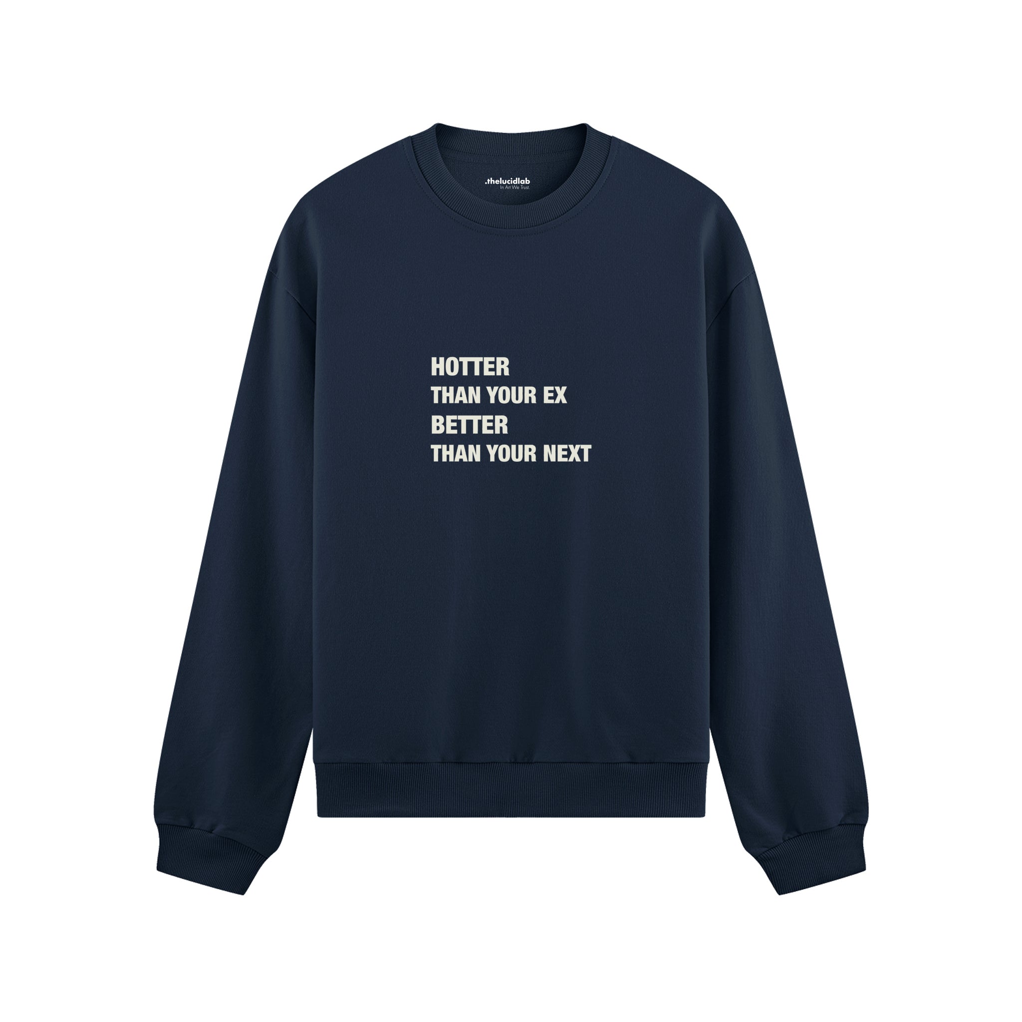 Hotter & Better Oversize Sweatshirt - Lacivert - ön görünüm